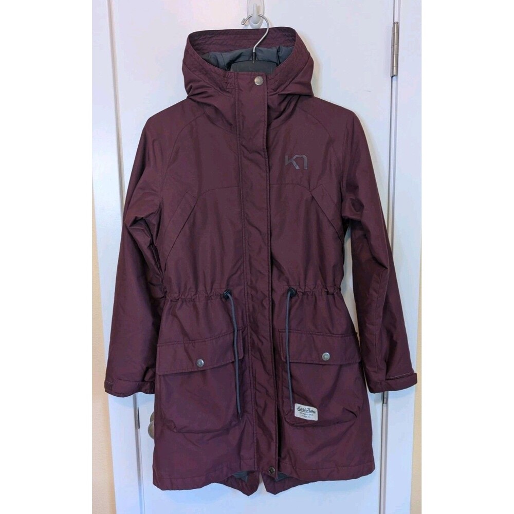 Kari Traa Tesdal Insulated Hooded Parka Jacket Women's M Maroon Coat Gorpcore